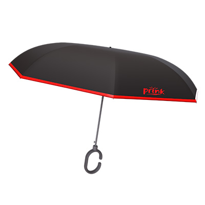 ombrello antivento ad apertura inversa con impugnatura smartphone